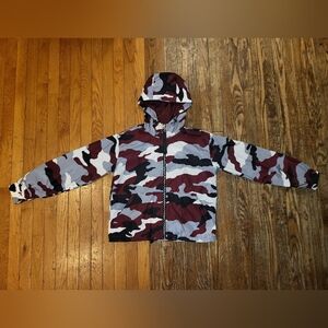 Forever 21 Women's Camouflage Zip-up Hooded Jacket